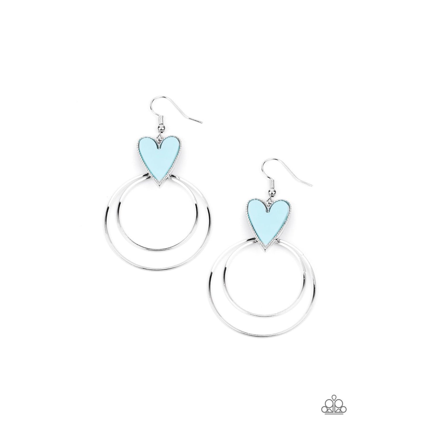 Happily Ever Hearts - Blue Heart Earrings - Paparazzi Accessories - GlaMarous Titi Jewels