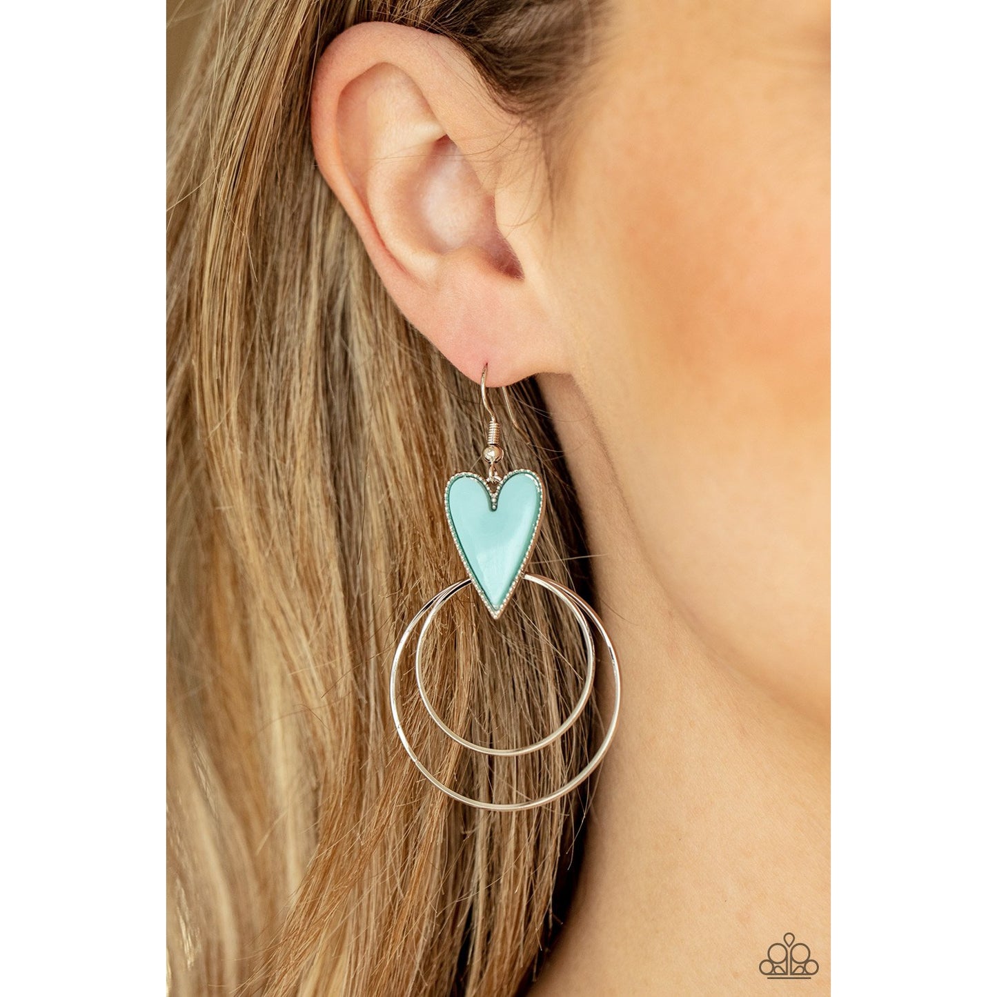 Happily Ever Hearts - Blue Heart Earrings - Paparazzi Accessories - GlaMarous Titi Jewels