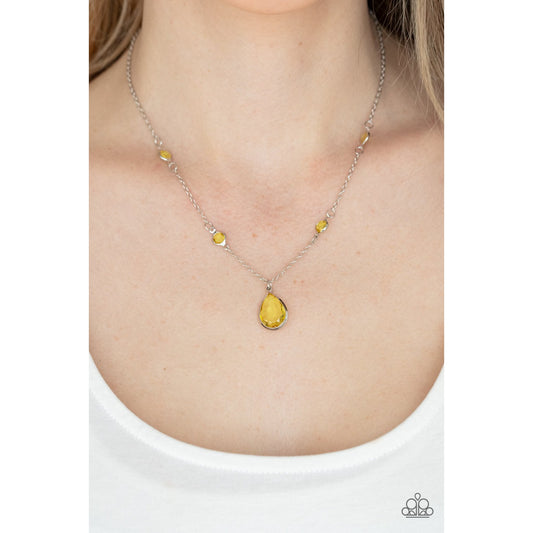 Romantic Rendezvous - Yellow Necklace - Paparazzi Accessories - GlaMarous Titi Jewels