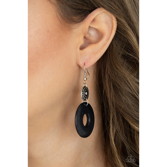 Earthy Epicenter - Black Wooden Earrings - Paparazzi Accessories - GlaMarous Titi Jewels