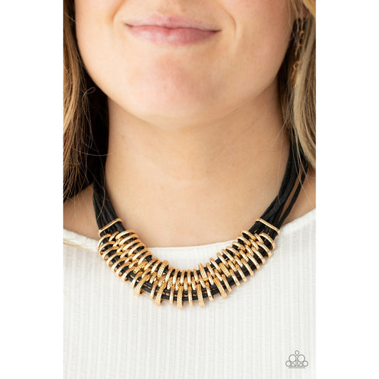 Lock, Stock, and SPARKLE - Gold Necklace - Paparazzi Accessories - GlaMarous Titi Jewels