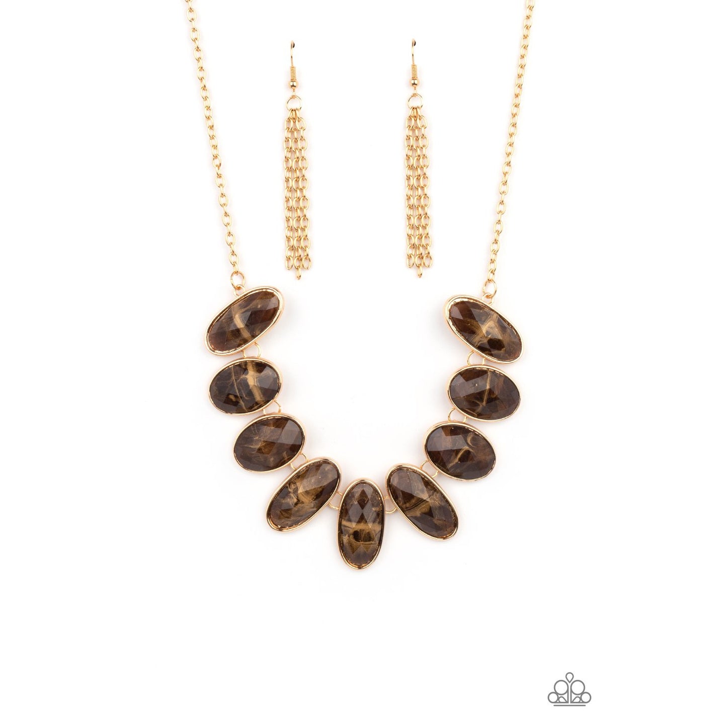 Elliptical Episode - Brown Tiger's Eye Necklace - Paparazzi Accessories - GlaMarous Titi Jewels