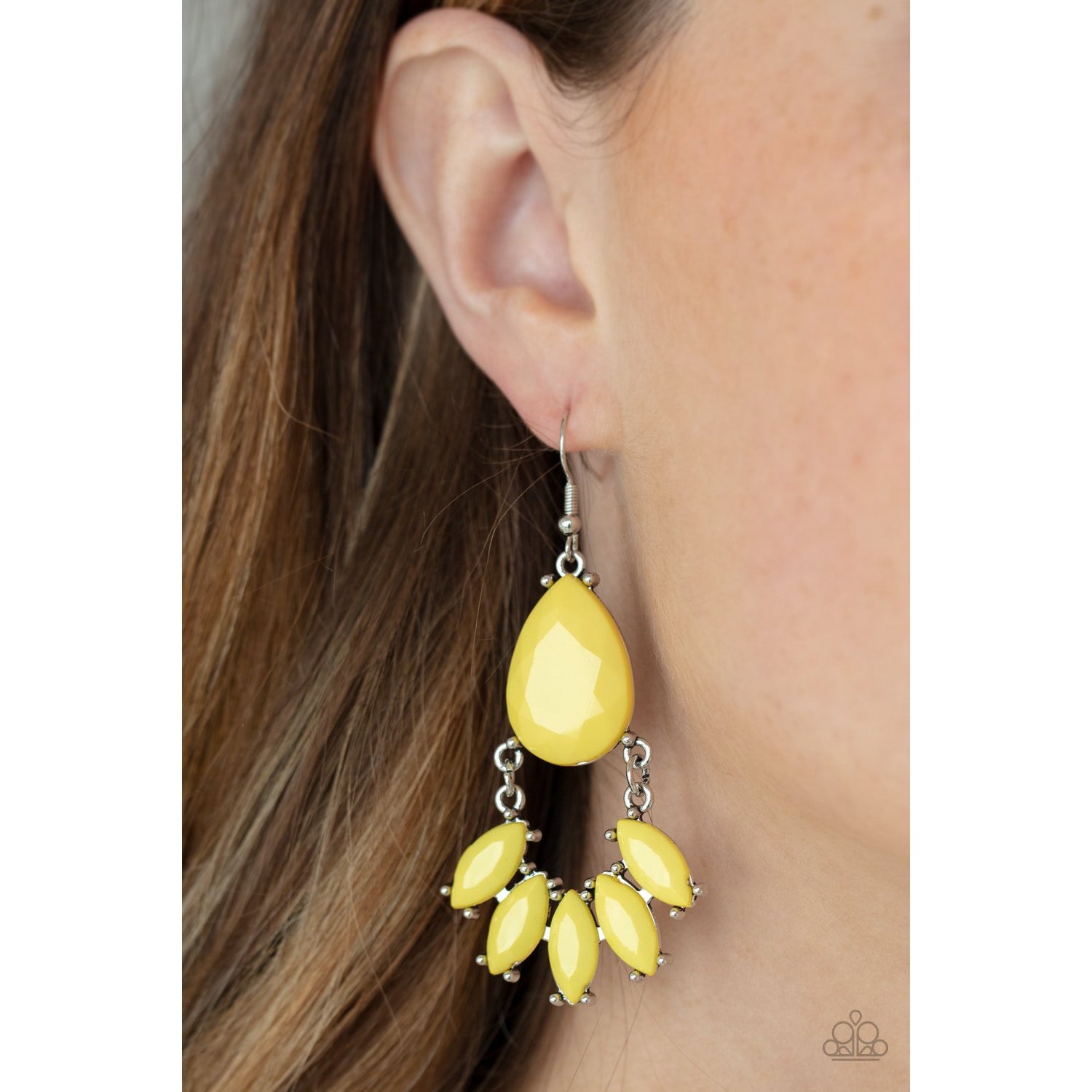 POWERHOUSE Call - Yellow Earrings - Paparazzi Accessories - GlaMarous Titi Jewels