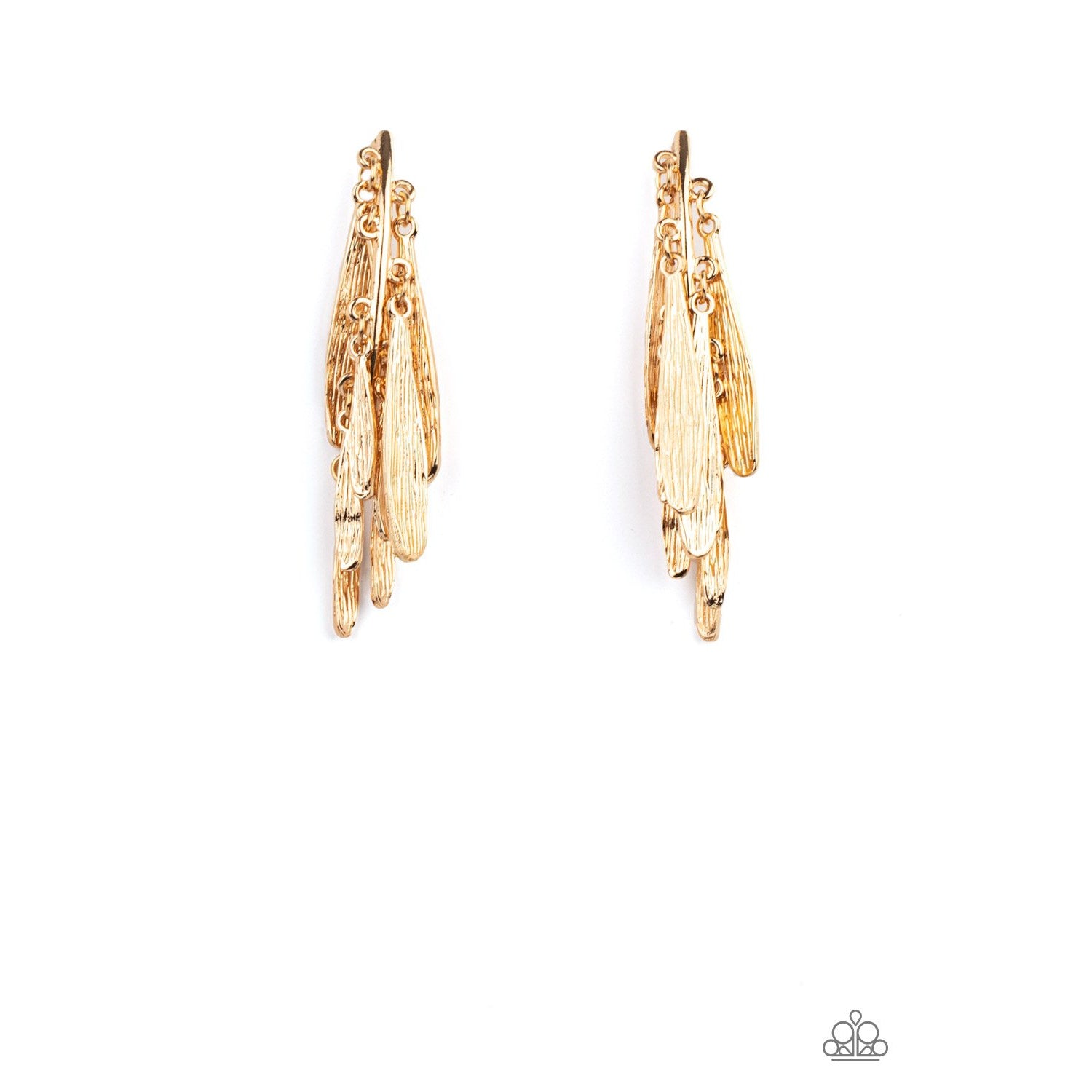 Pursuing The Plumes - Gold Earrings - Paparazzi Accessories - GlaMarous Titi Jewels