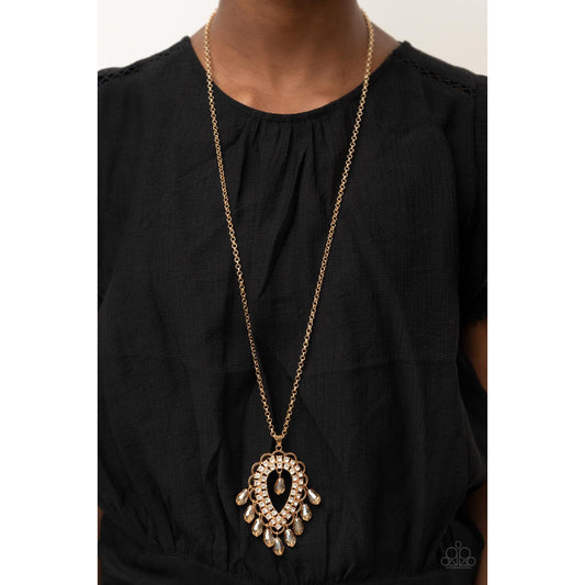 Teasable Teardrops - Gold Teardrop Necklace - Paparazzi Accessories - GlaMarous Titi Jewels