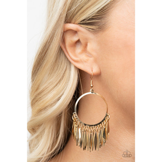 Radiant Chimes - Gold Hoop Earrings - Paparazzi Accessories - GlaMarous Titi Jewels