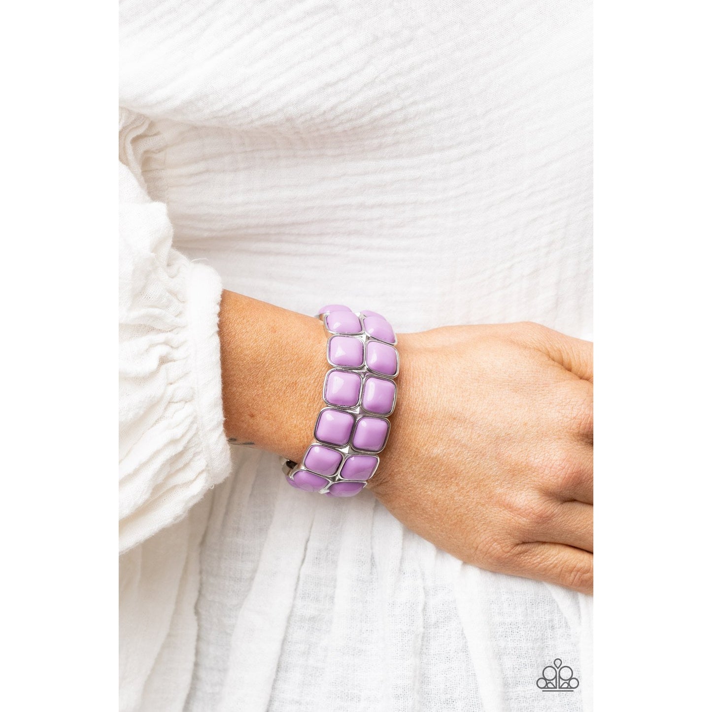 Double The DIVA-ttitude - Purple Bracelet - Paparazzi Accessories - GlaMarous Titi Jewels
