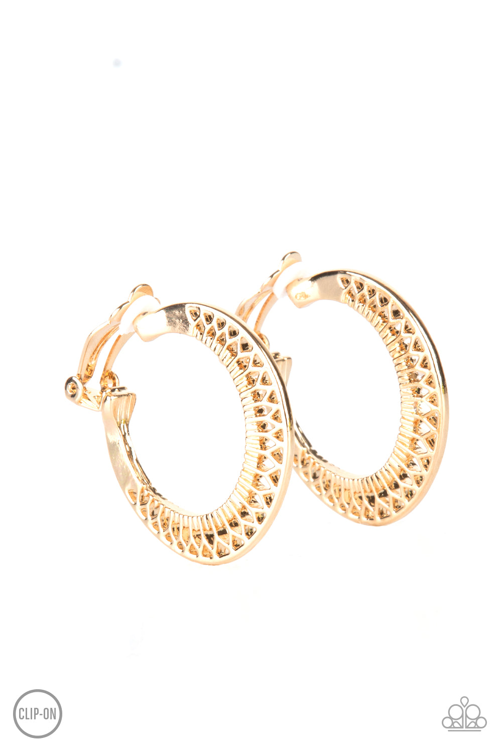 Moon Child Charisma - Gold Clip-on Earrings - Paparazzi Accessories - GlaMarous Titi Jewels