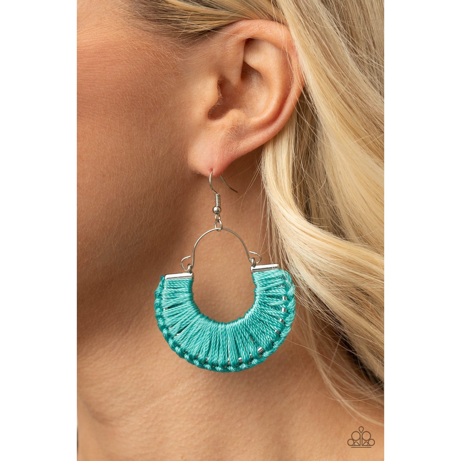 Threadbare Beauty - Blue Earrings - Paparazzi Accessories - GlaMarous Titi Jewels
