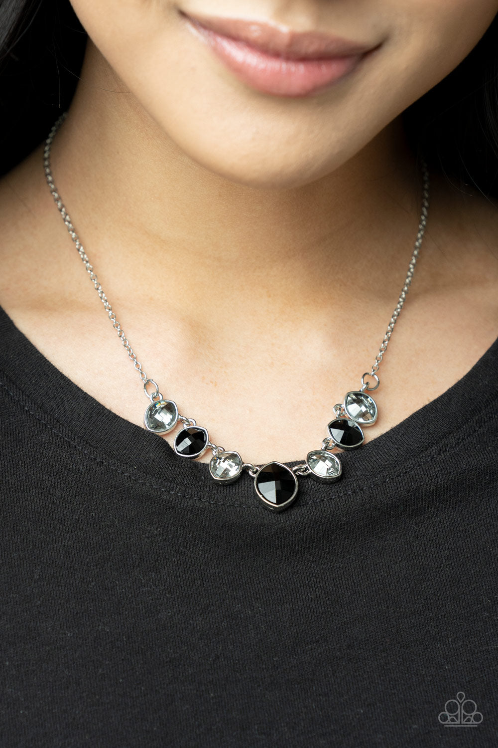 Material Girl Glamour - Black Rhinestone Necklace - Paparazzi Accessories - GlaMarous Titi Jewels