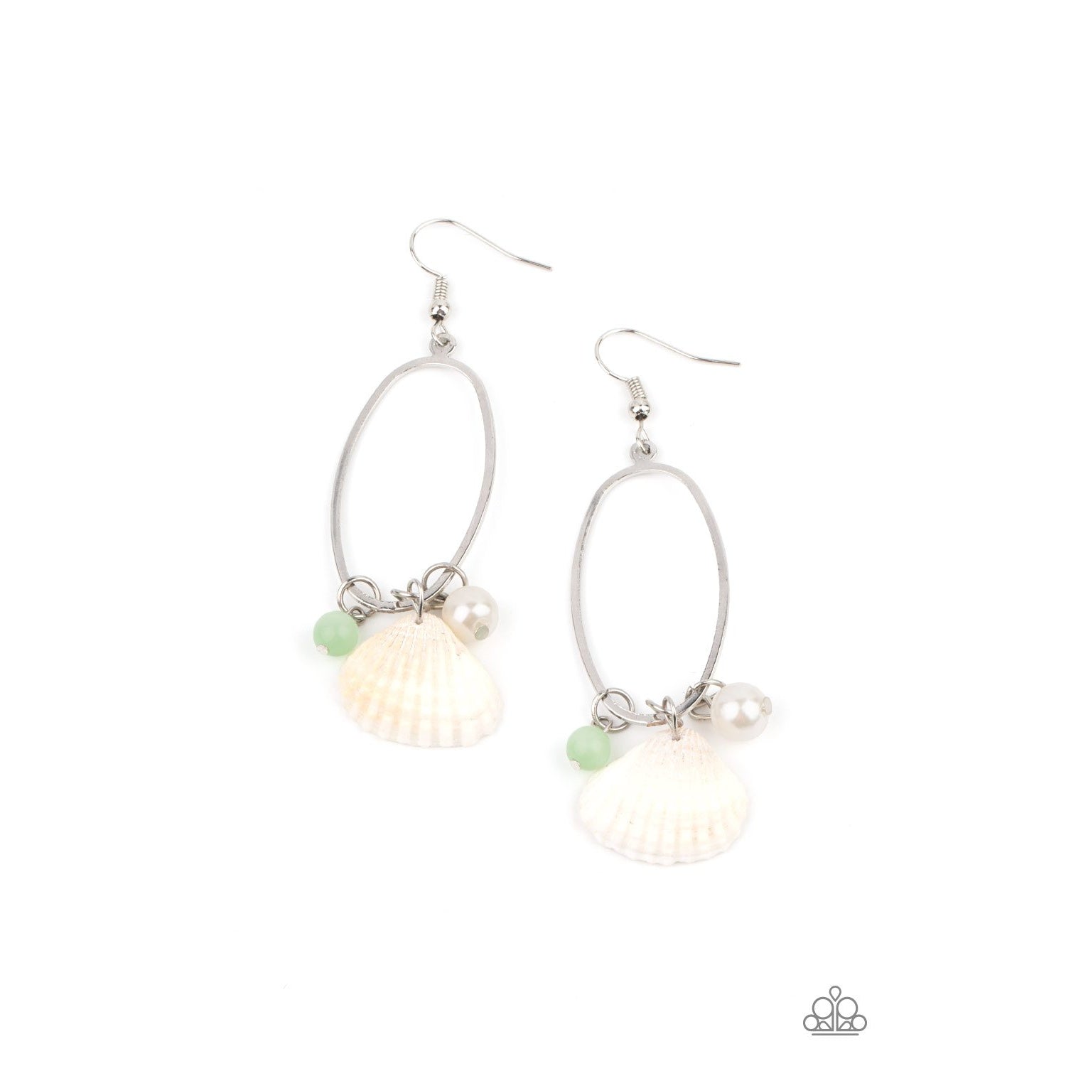 This Too SHELL Pass - Green Ash Cat's Eye Earrings - Paparazzi Accessories - GlaMarous Titi Jewels