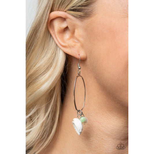 This Too SHELL Pass - Green Ash Cat's Eye Earrings - Paparazzi Accessories - GlaMarous Titi Jewels