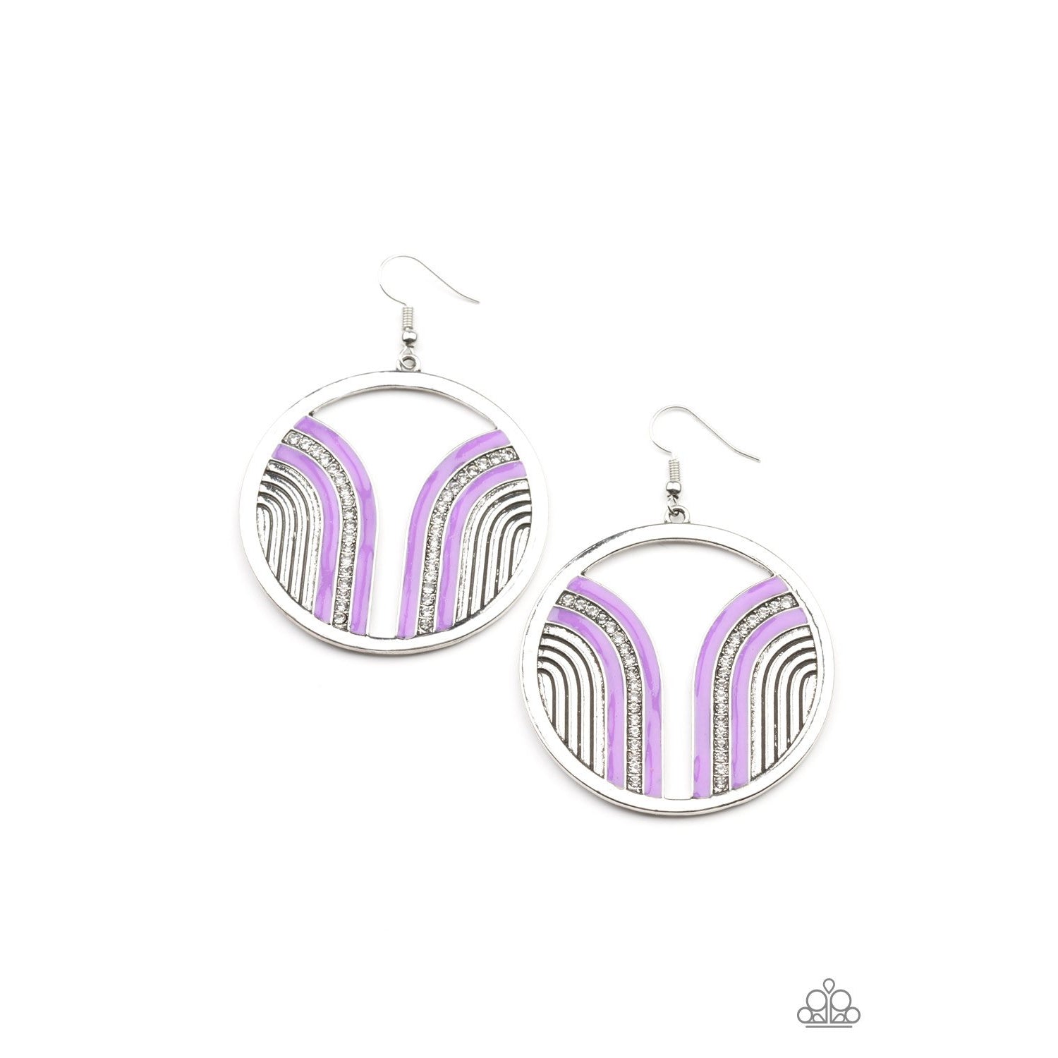 Delightfully Deco - Purple Earrings - Paparazzi Accessories - GlaMarous Titi Jewels