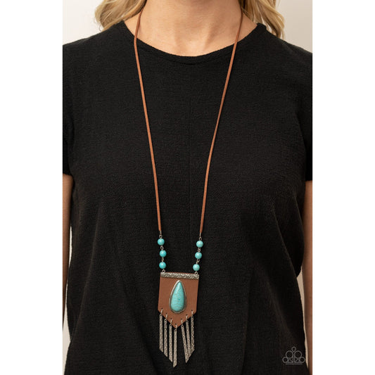 Enchantingly Tribal - Blue Necklace - Paparazzi Accessories - GlaMarous Titi Jewels