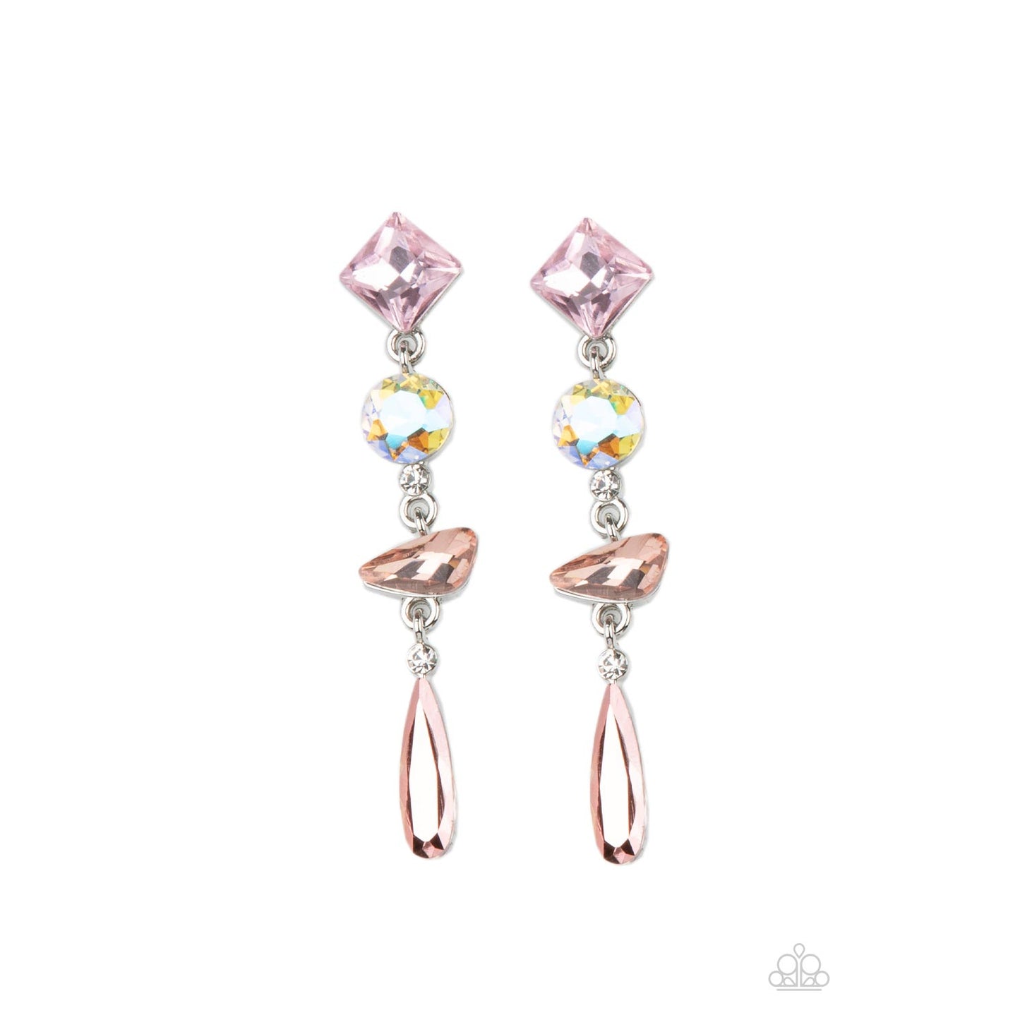 Rock Candy Elegance - Pink Iridescent Earrings - Paparazzi Accessories - GlaMarous Titi Jewels