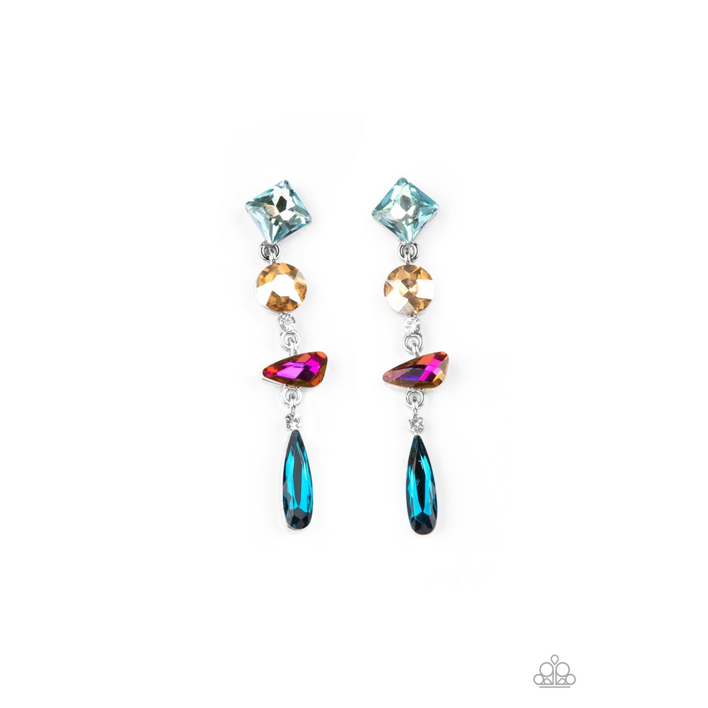 Rock Candy Elegance - Multi Iridescent Earrings - Paparazzi Accessories - GlaMarous Titi Jewels