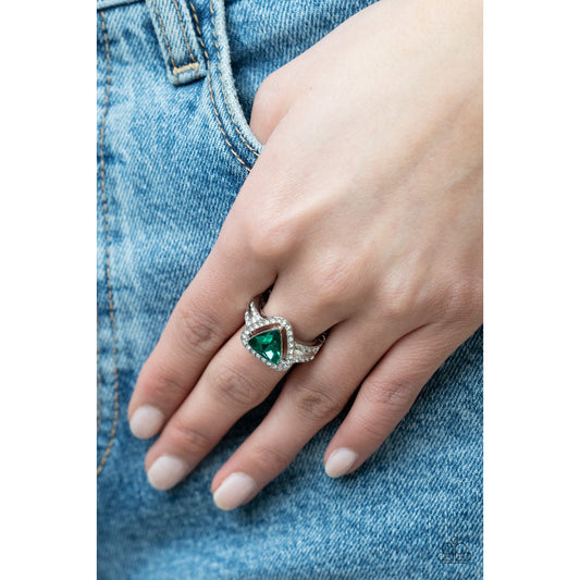 Elevated Engagement - Green Ring - Paparazzi Accessories - GlaMarous Titi Jewels