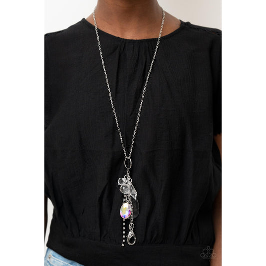 On The Basis of Bauble - White Lanyard Necklace - Paparazzi Accessories - GlaMarous Titi Jewels