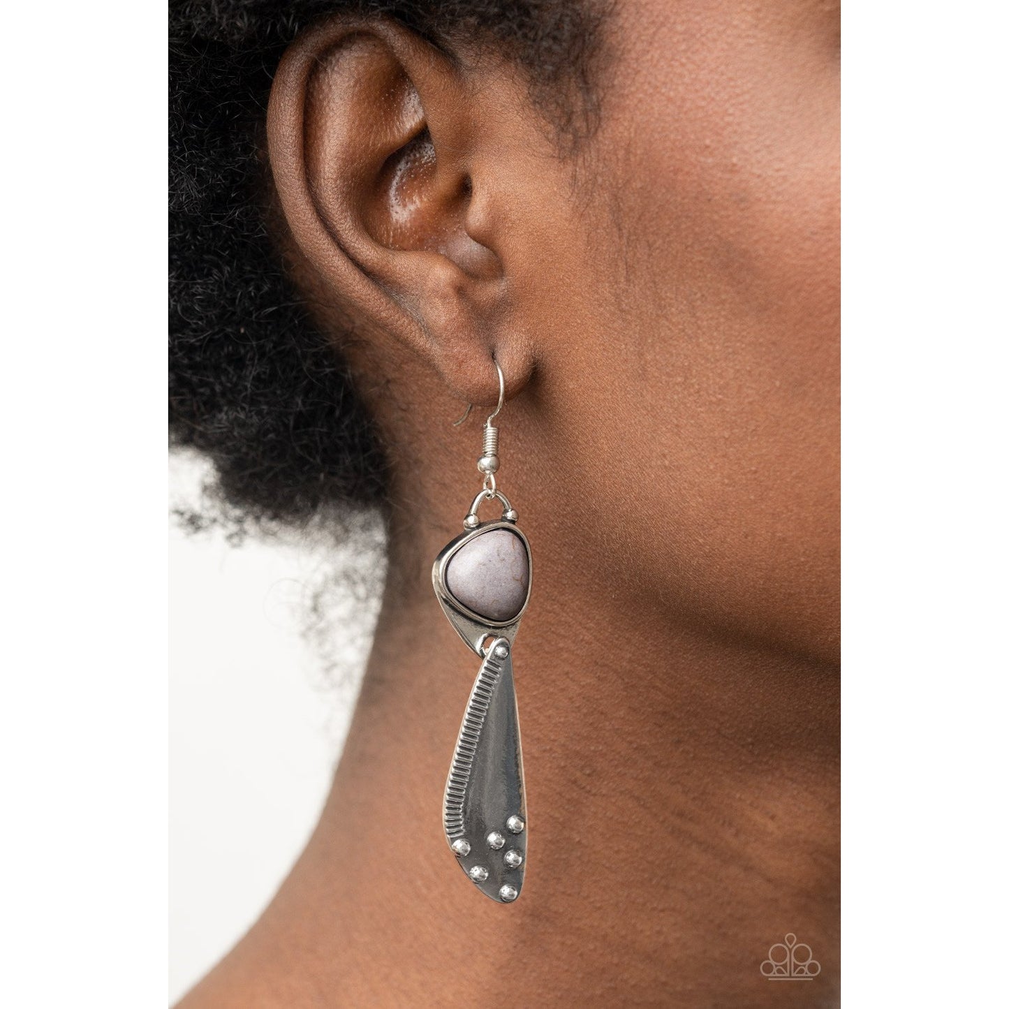 Going-Green Goddess - Silver Earrings - Paparazzi Accessories - GlaMarous Titi Jewels