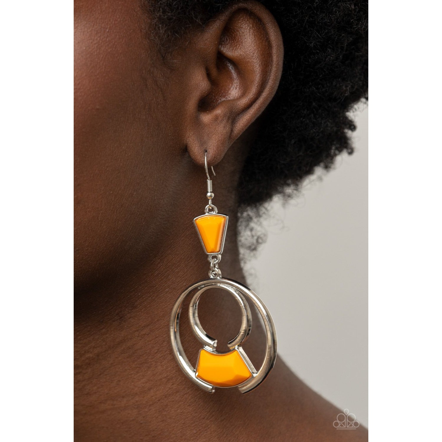 Deco Dancing - Orange Marigold Earrings - Paparazzi Accessories - GlaMarous Titi Jewels