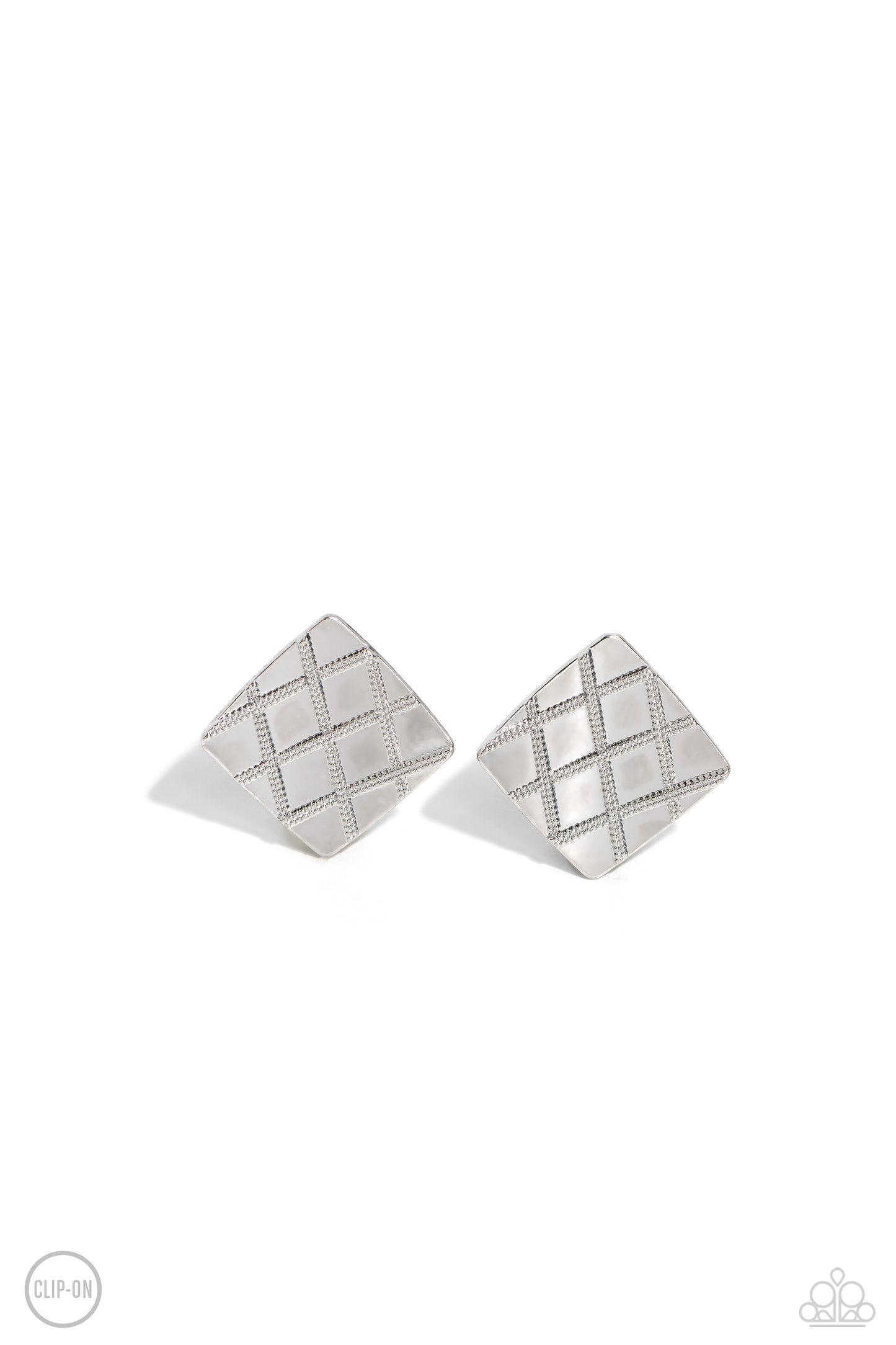 Paparazzi PLAID and Simple - Silver Earrings