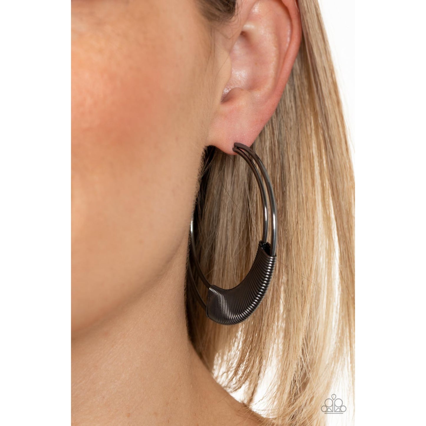 Artisan Attitude - Black Hoop Earrings - Paparazzi Accessories - GlaMarous Titi Jewels
