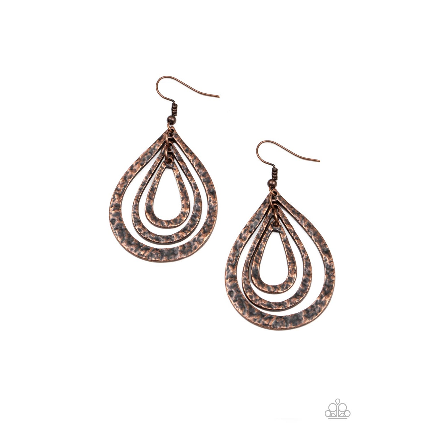 Plains Pathfinder - Copper Teardrop Earrings - Paparazzi Accessories - GlaMarous Titi Jewels