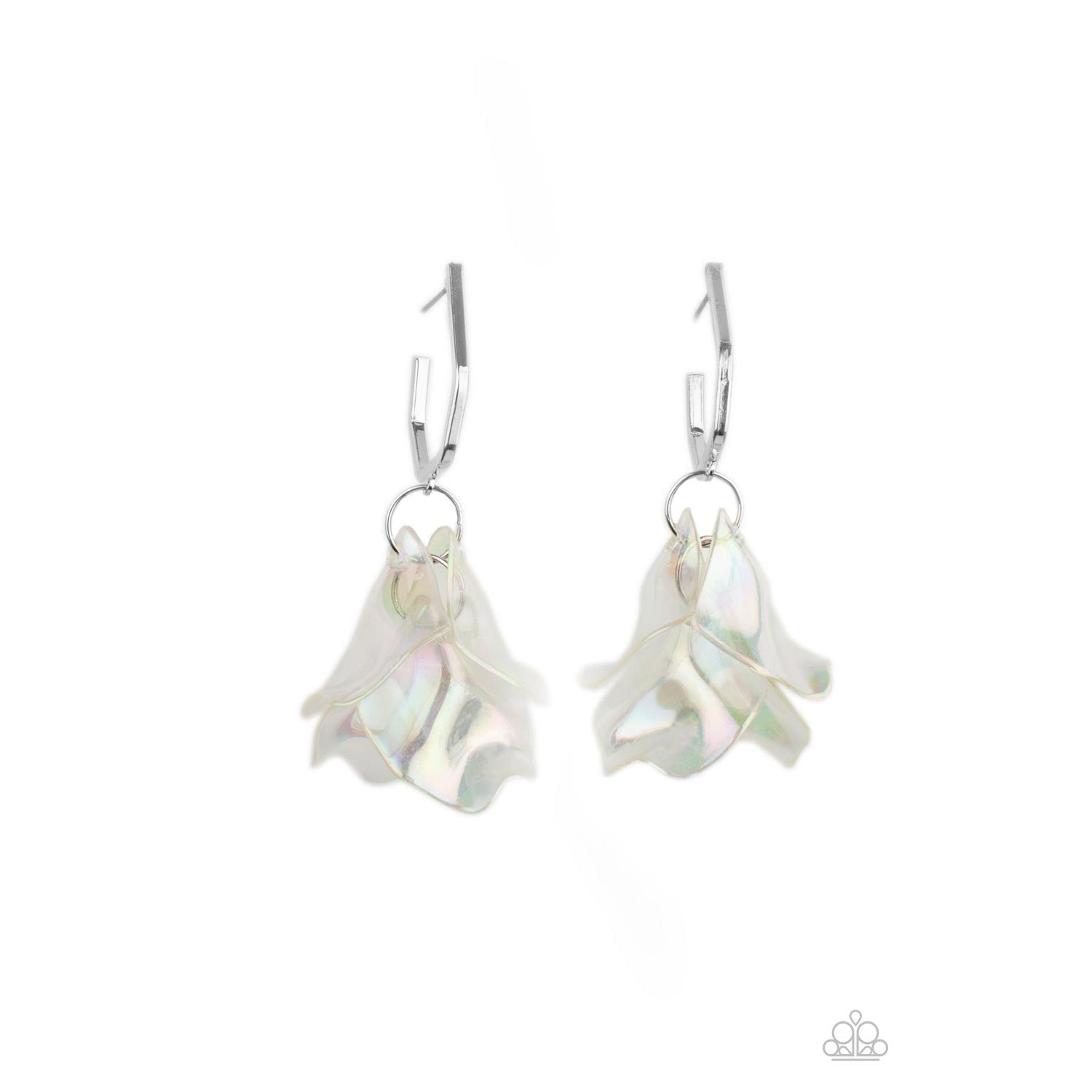 Jaw-Droppingly Jelly - Silver Iridescent Earrings - Paparazzi Accessories - GlaMarous Titi Jewels
