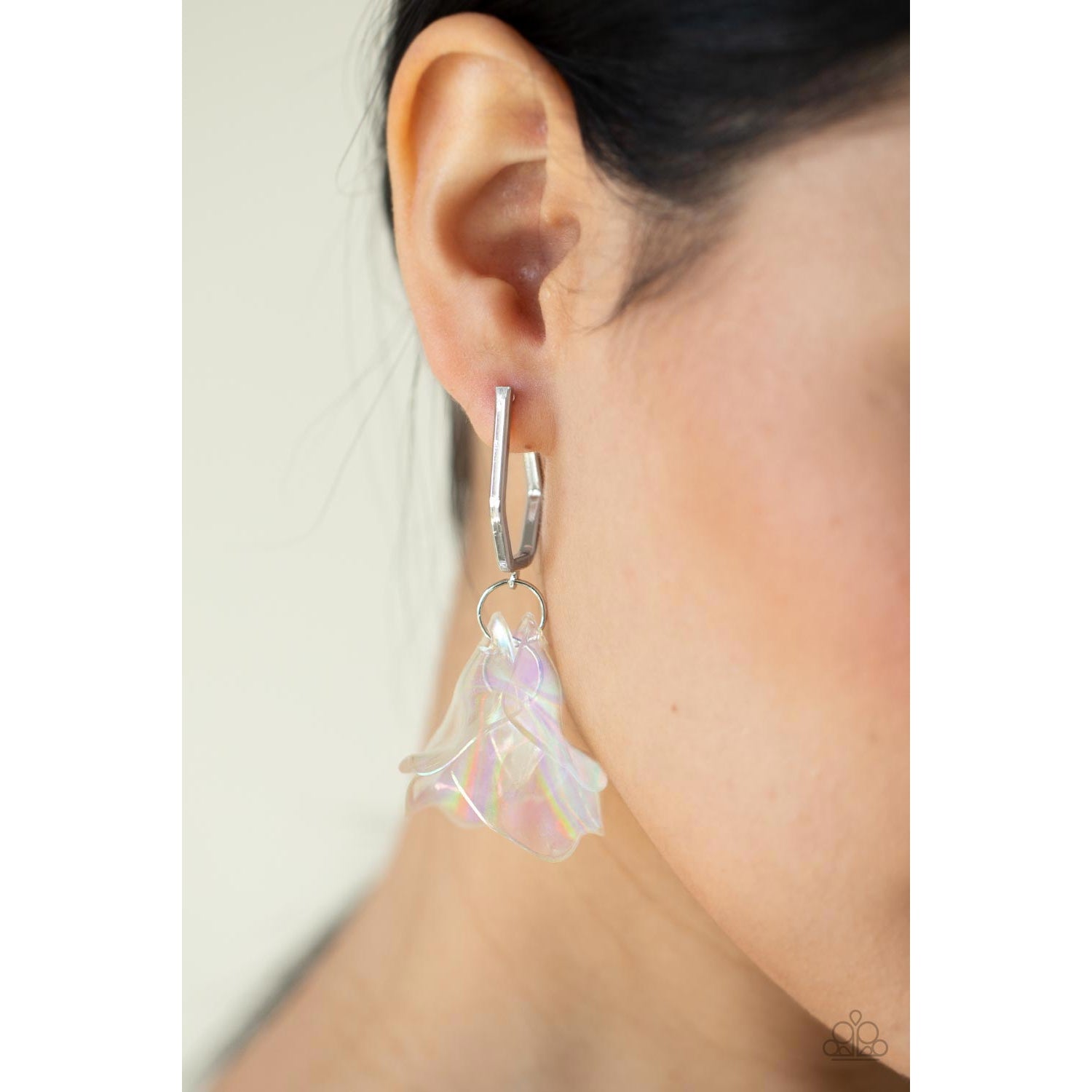 Jaw-Droppingly Jelly - Silver Iridescent Earrings - Paparazzi Accessories - GlaMarous Titi Jewels