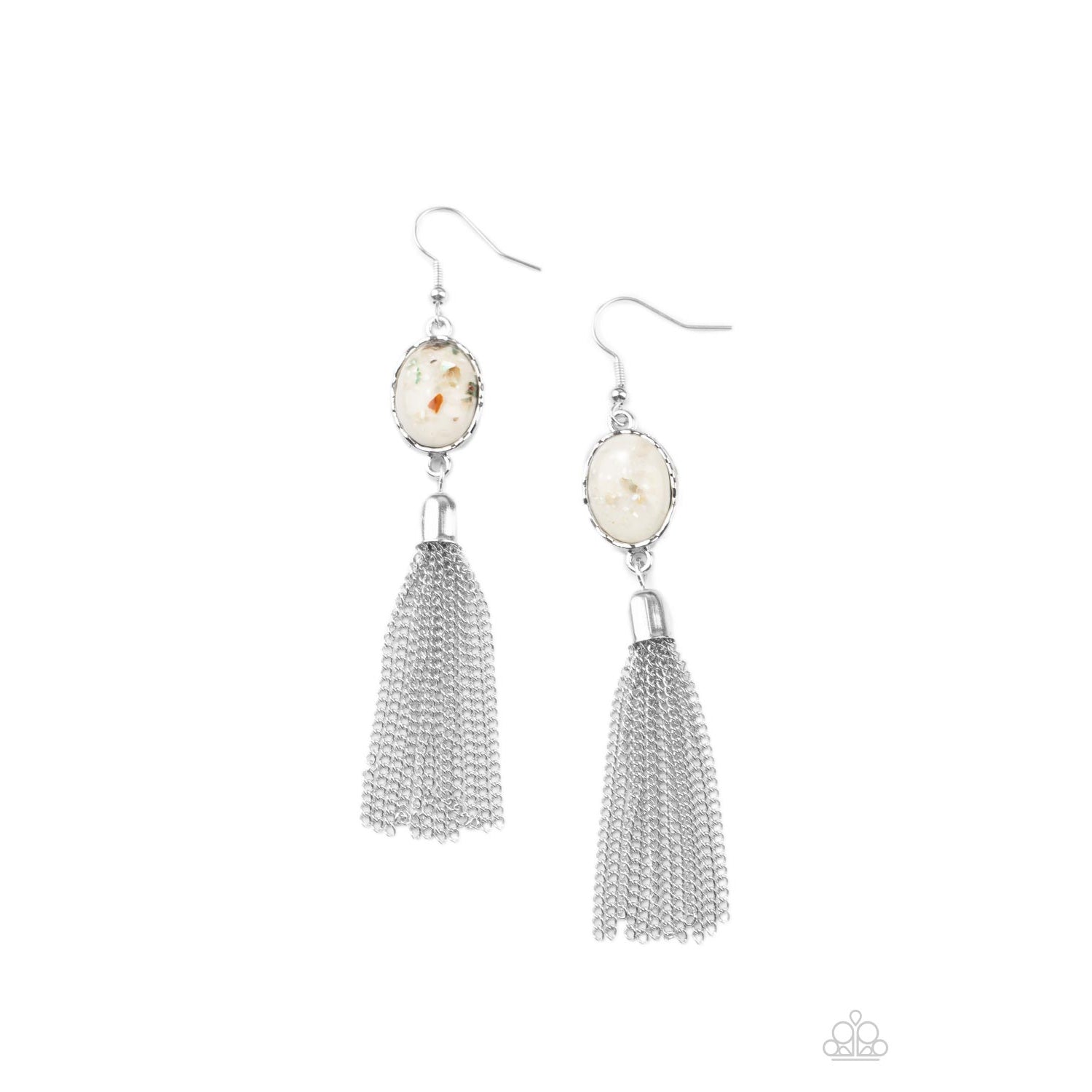 Oceanic Opalescence - White Earrings - Paparazzi Accessories - GlaMarous Titi Jewels