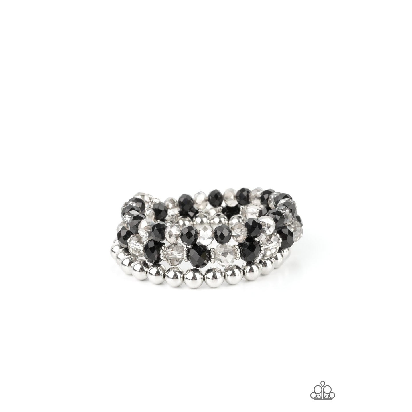 Gimme Gimme - Black Rhinestone Coil Bracelet - Paparazzi Accessories - GlaMarous Titi Jewels