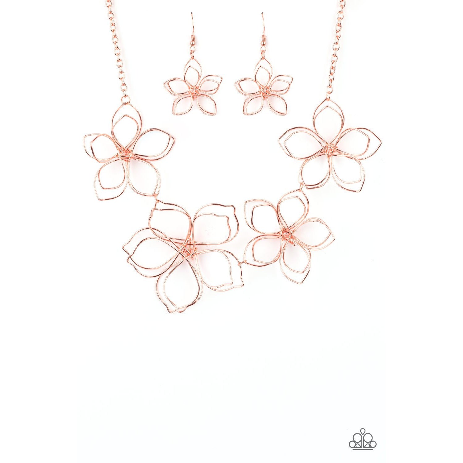 Flower Garden Fashionista - Copper Floral Necklace - Paparazzi Accessories - GlaMarous Titi Jewels