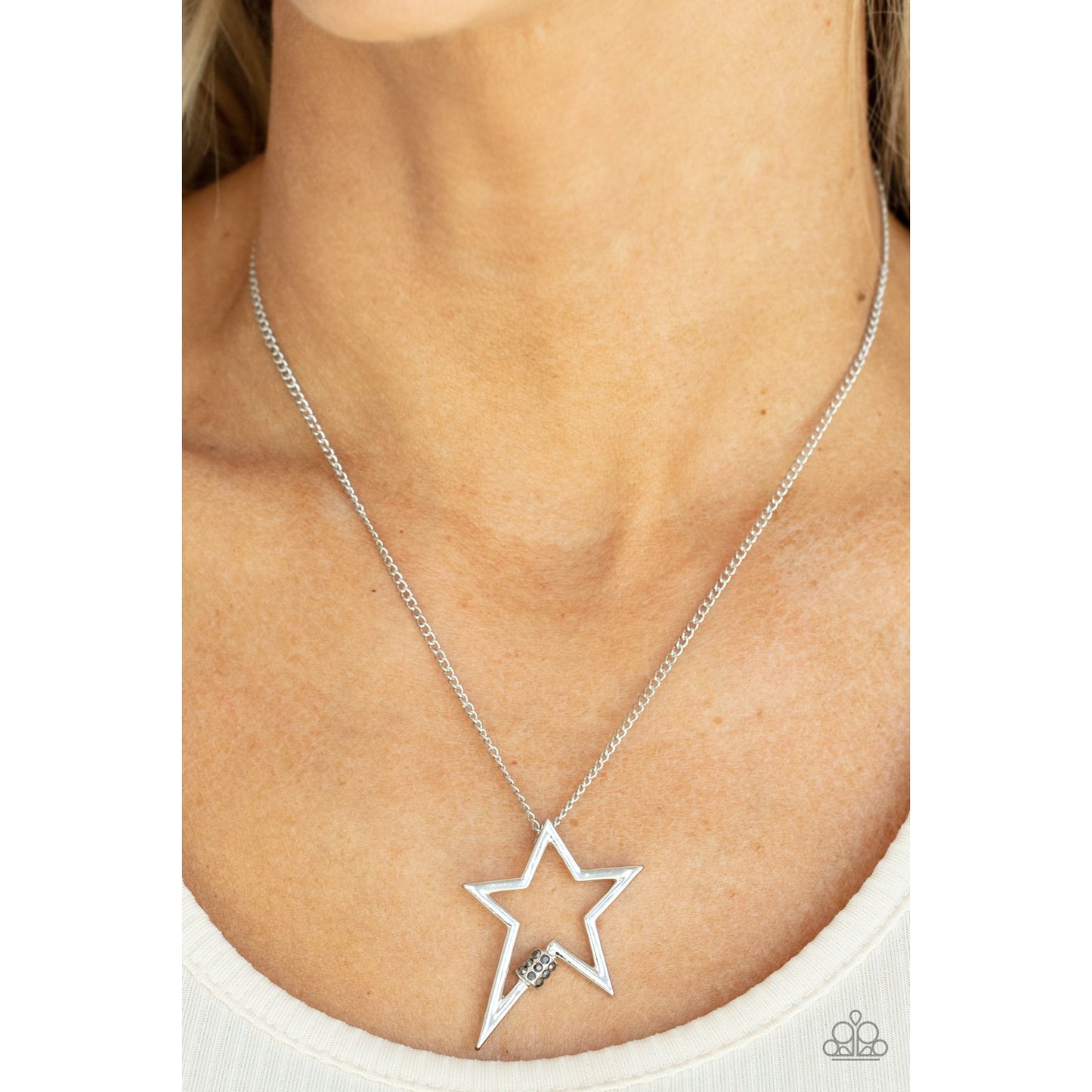 Light Up The Sky - Silver Necklace - Paparazzi Accessories - GlaMarous Titi Jewels