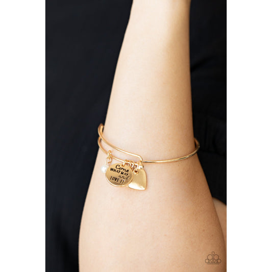 Come What May and Love It - Gold Bracelet - Paparazzi Accessories - GlaMarous Titi Jewels