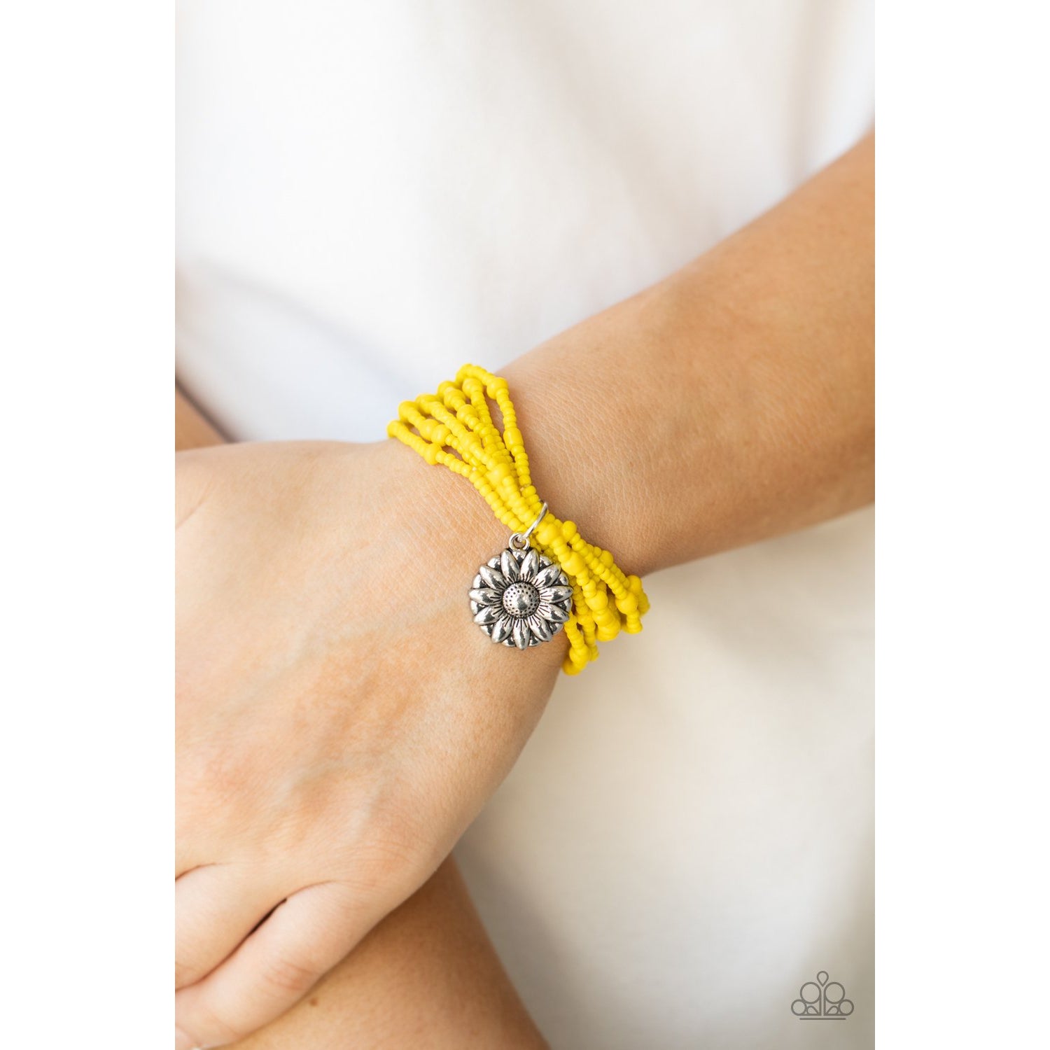 Badlands Botany - Yellow Bracelet - Paparazzi Accessories - GlaMarous Titi Jewels