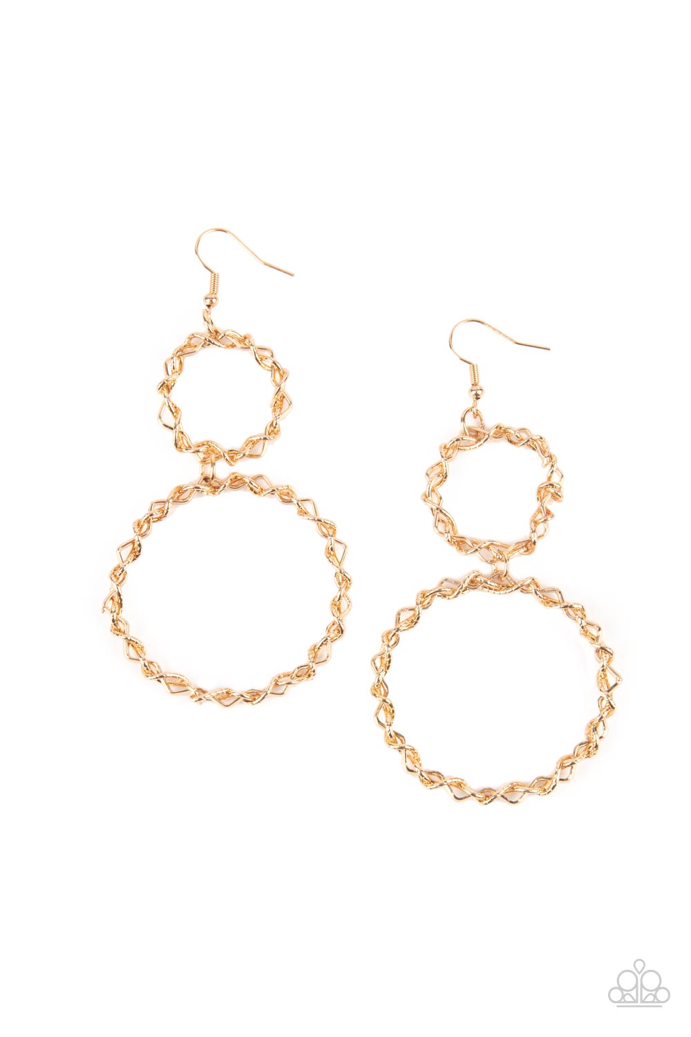 Paparazzi Twist of FABULOUS - Gold Earrings ♥