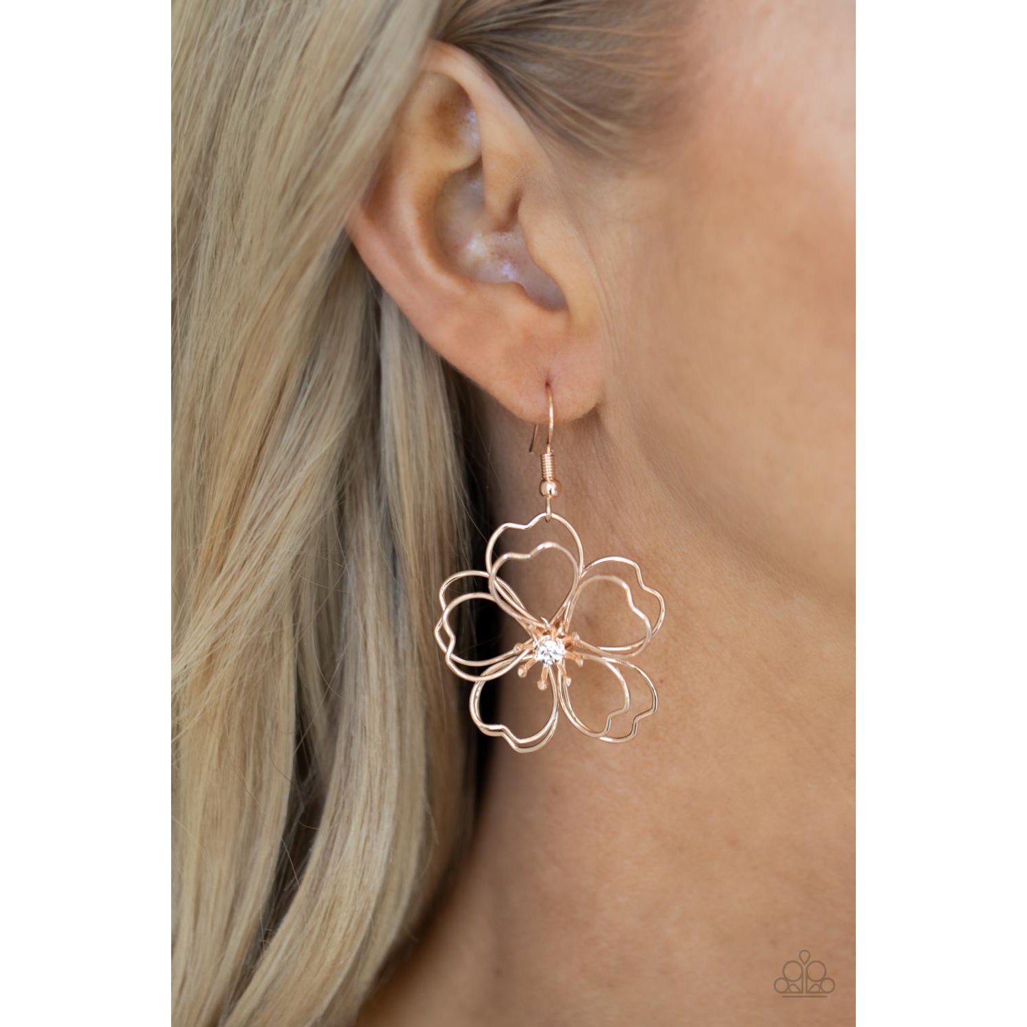 Petal Power - Rose Gold Earrings - Paparazzi Accessories - GlaMarous Titi Jewels
