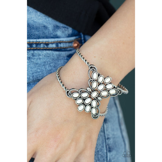 Pleasantly Plains - White Bracelet - Paparazzi Accessories - GlaMarous Titi Jewels