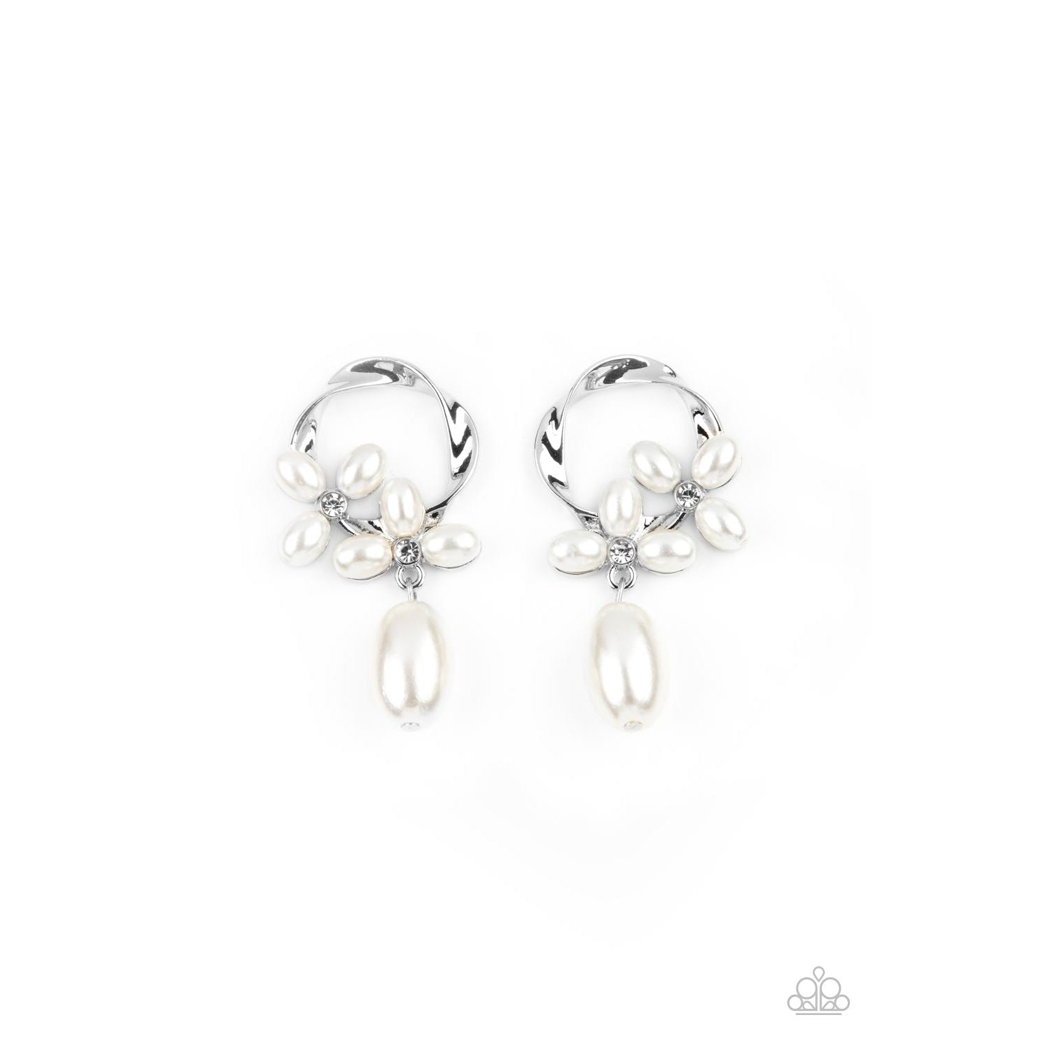 Elegant Expo - White Pearl Earrings - Paparazzi Accessories - GlaMarous Titi Jewels