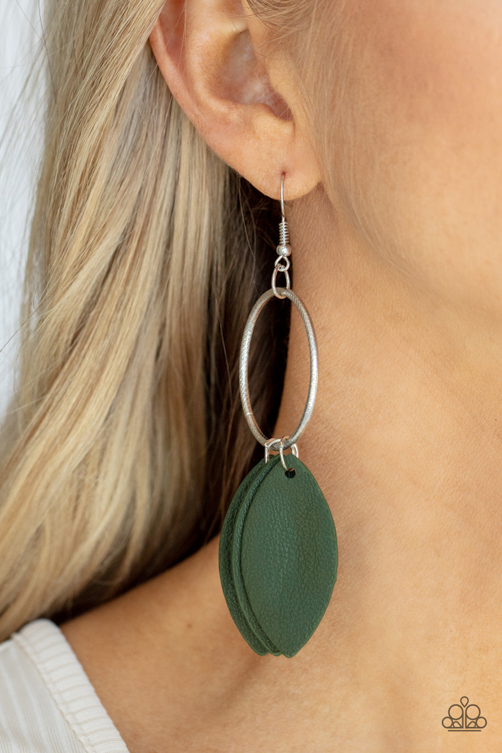 Leafy Laguna - Green Earrings - Paparazzi Accessories - GlaMarous Titi Jewels