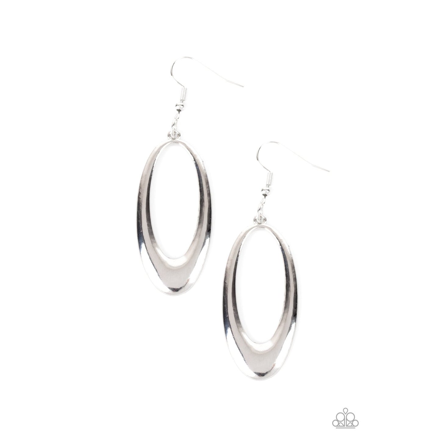 OVAL The Hill - Silver Earrings - Paparazzi Accessories - GlaMarous Titi Jewels