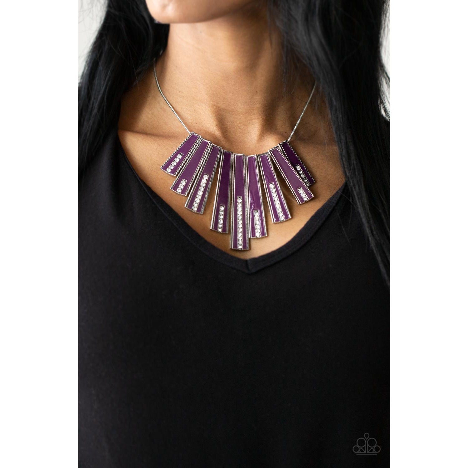 FAN-tastically Deco - Purple Necklace - Paparazzi Accessories - GlaMarous Titi Jewels