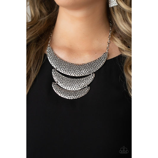 Moonwalk Magic - Silver Necklace - Paparazzi Accessories - GlaMarous Titi Jewels