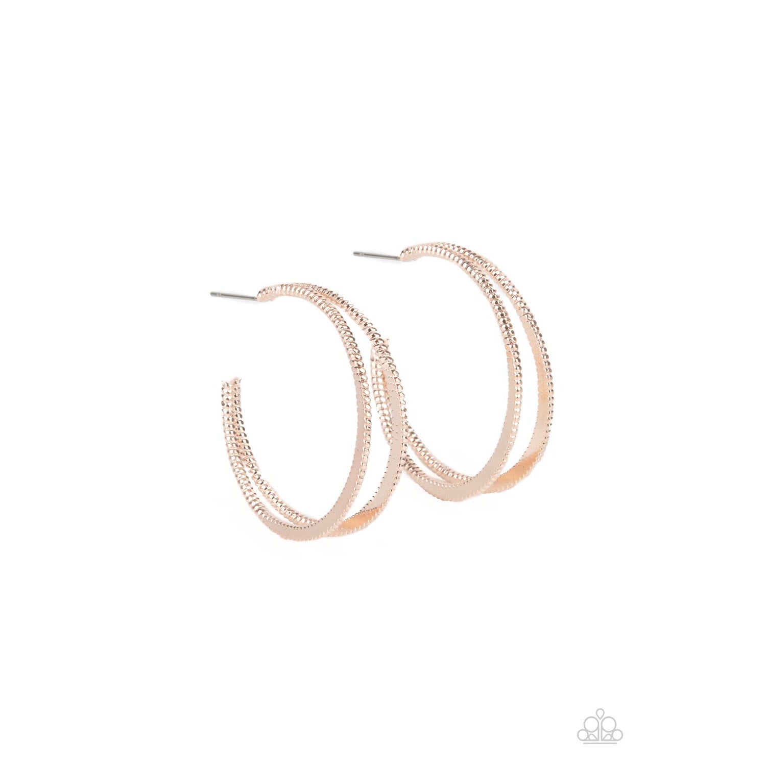 Rustic Curves - Rose Gold Earrings - Paparazzi Accessories - GlaMarous Titi Jewels