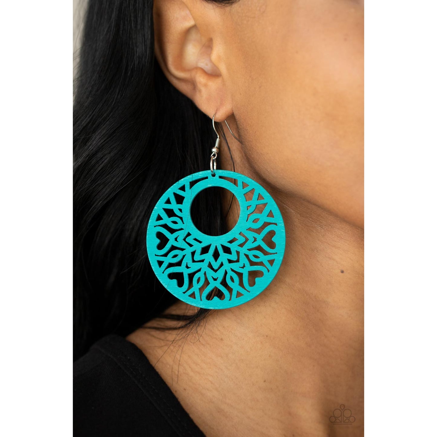 Tropical Reef - Blue Wooden Earrings - Paparazzi Accessories - GlaMarous Titi Jewels