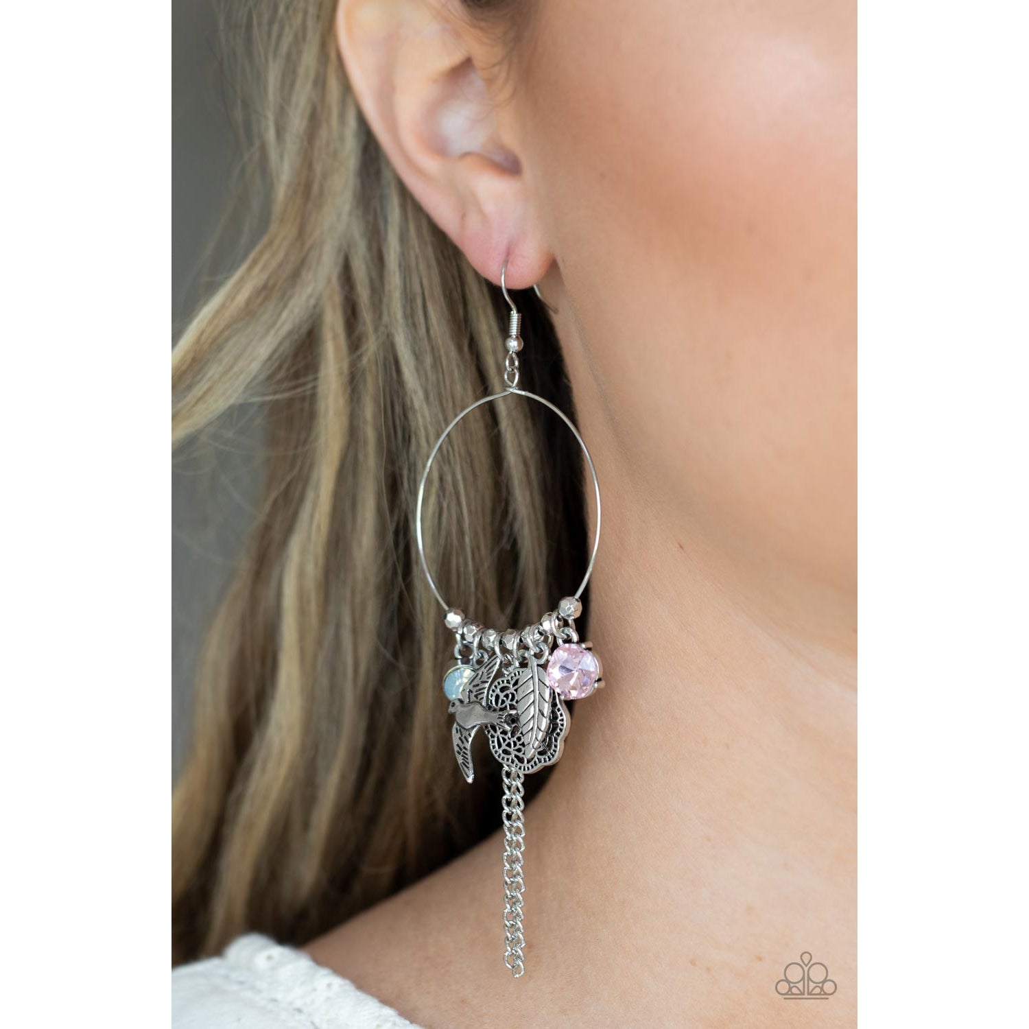 TWEET Dreams - Pink Iridescent Earrings - Paparazzi Accessories - GlaMarous Titi Jewels