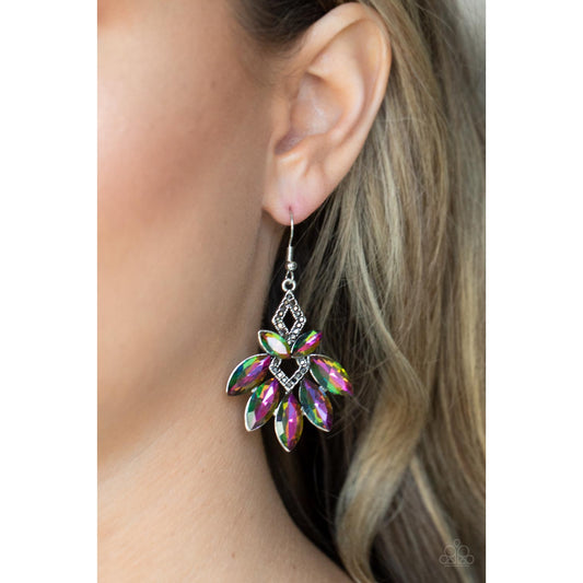 Galaxy Grandeur - Multi Oil Spill Earrings - Paparazzi Accessories - GlaMarous Titi Jewels