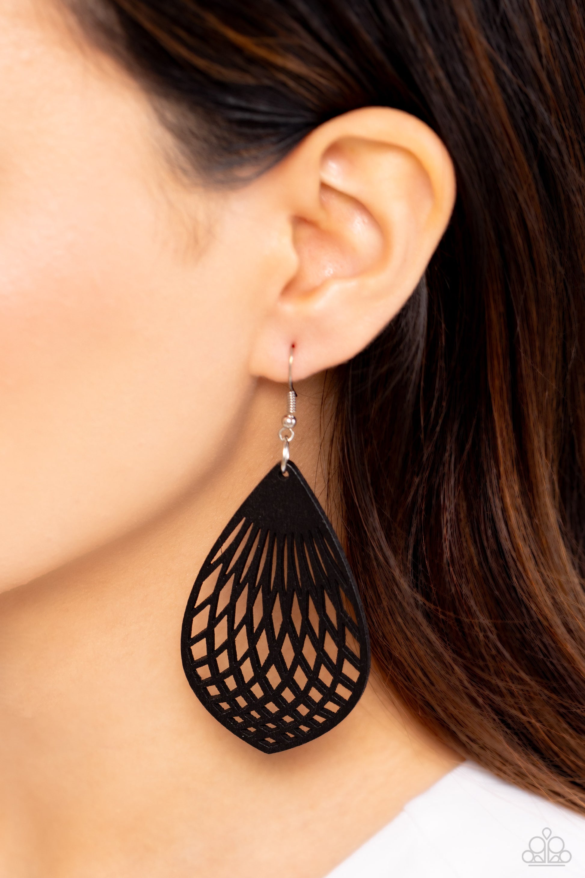 Paparazzi Caribbean Coral - Black Earrings