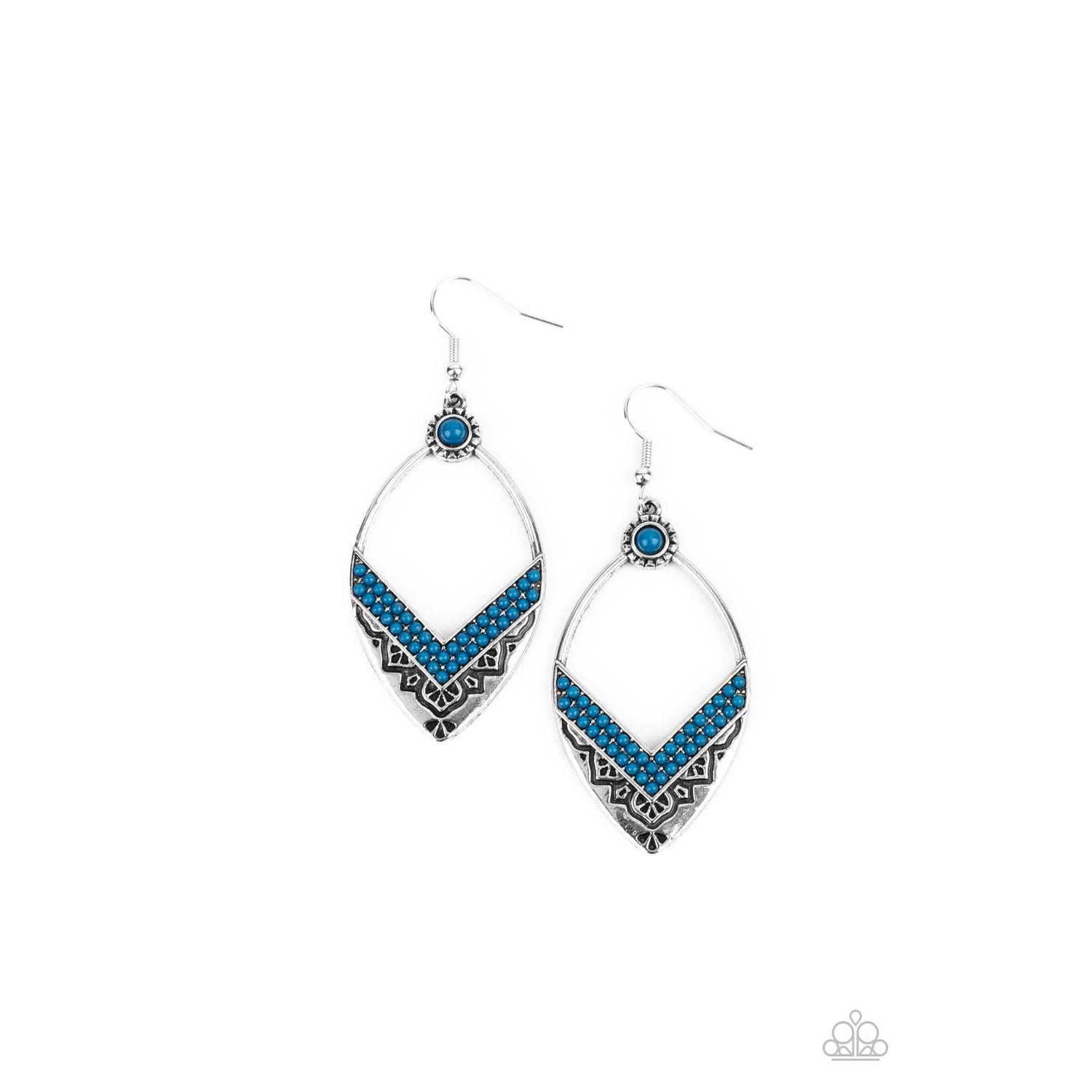 Indigenous Intentions - Blue Earrings - Paparazzi Accessories - GlaMarous Titi Jewels