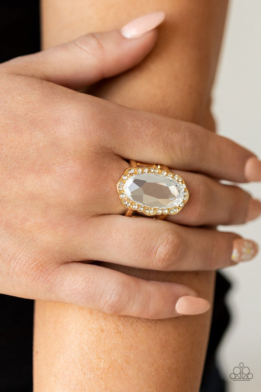 Bling to HEEL - Gold Ring - Paparazzi Accessories - GlaMarous Titi Jewels
